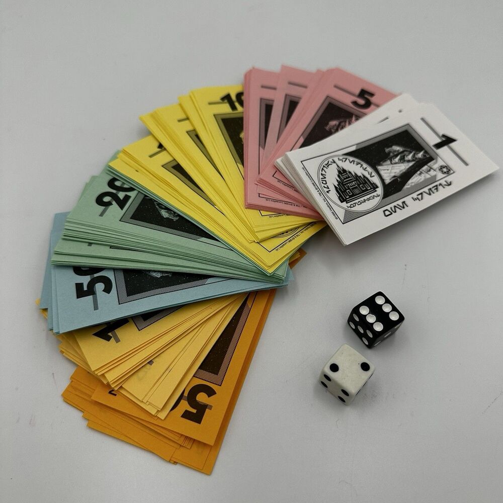 STAR WARS Monopoly Classic Trilogy Edition Money & Dice‎ Replacement 1997